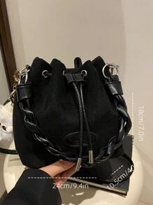 Women Drawstring Bag Mini Sling Bag Bucket Bag Diamond Shape Daily Outdoor Bag