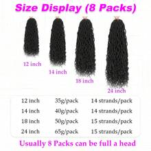 FULCRUM 12 14 18 24 Inch Faux Locs With Curly Ends Pre-Looped Goddess Locs Crochet Hair Bohemian Soft Locs Synthetic Braiding Hair Extensions For Women & Girls - Natural Black - View 2