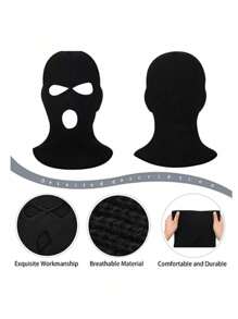 KIT 02UN Winter Balaclava Mask With 3 Holes For Sports - màu đen - Xem 3