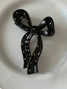 2pcs Set Women's Sweet Bow Polka Dot Large Hair Claw Clips Valentine's Day Valentines Hair Jaw Clip Hair Clamps Hair Clutch Hair Catcher Clip