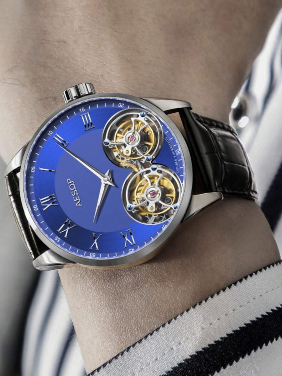 Boîtier De Montre Mécanique En Acier Inoxydable 44 Mm - Compatible Mouvement ETA 6497 (Manuel) - 9
