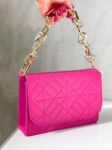 Luxury Women's Handbag And Crossbody Chain Strap - Hot Pink - View 6