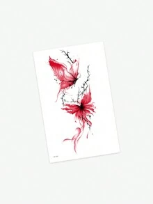1pc Durable Realistic Temporary Tattoo, Scarlet Phoenix Design - Multicolor - View 5