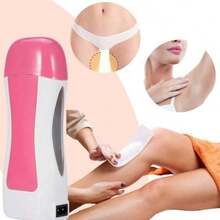 Kit de Depilación Profesional Completo con Cera Depiladora - Práctico y Eficaz Depilado -  Óptimo para Uso Doméstico y Salones de Belleza - Consigue una Piel Suave y Radiant,Máquina portátil fundidora de cera eléctrica para depilación con mano, calentador de cera roll-on de epilador y herramientas para el cuidado de la piel depilatorio - Rosa - Ver 3