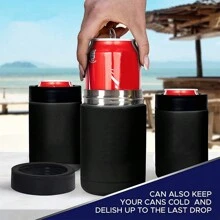 3 In 1 Can And Beer Bottle Insulator, Double Wall Stainless Steel Insulated Can Cooler, Beer Bottle Holder 12oz 14oz 17oz
