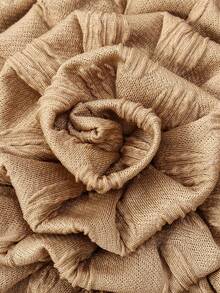 1pc New Solid Color Floral Side Patch Headscarf, Muslim Turban Hat - A - View 3