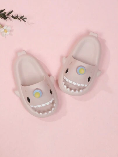 Śmieszne dziecięce wsuwane kapcie z motywem rekina, świecące w ciemności sandały plażowe z motywem oceanu i jednorożca