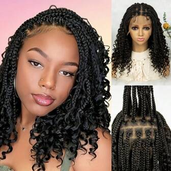 Full Lace Braided Wig, Handmade Woven Wavy Braided Lace Front Wig, 200% Density Breathable Lace Wig, Ideal For Everyday Wear