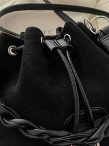 Women Drawstring Bag Mini Sling Bag Bucket Bag Diamond Shape Daily Outdoor Bag