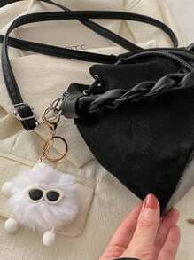 Women Drawstring Bag Mini Sling Bag Bucket Bag Diamond Shape Daily Outdoor Bag