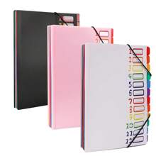 24 Pockets Expandable Folder,File Manager,Letter Size,Holds 240 Sheets,Plastic Rainbow Lined,Colorful Folders,Designed For Home,Office,School Test Papers Contract Organize,Back To School,School Supplies