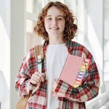 24 Pockets Expandable Folder,File Manager,Letter Size,Holds 240 Sheets,Plastic Rainbow Lined,Colorful Folders,Designed For Home,Office,School Test Papers Contract Organize,Back To School,School Supplies