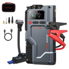 FEATOU 2025 New Car Jump Starter With Air Compressor, Battery Jump Starter Portable 6000A Peak 150PSI Battery Pack With Digital Tire Inflator, Car Battery Charger Portable For 12V 10L Gas Or 8L - 黑色 - 查看 2