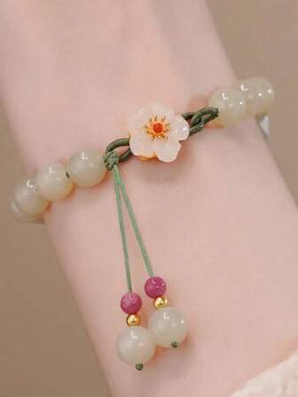 1pc Princess-Inspired Crystal Beaded Bracelet, Minimalist & Cute Design, Girls' Friendship Gift