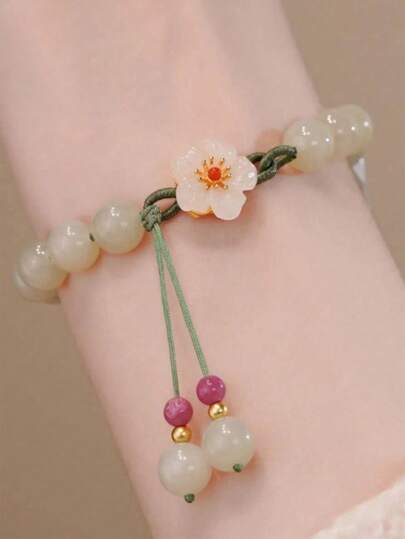 1pc Princess-Inspired Crystal Beaded Bracelet, Minimalist & Cute Design, Girls' Friendship Gift