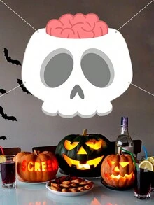 1 件恐怖万圣节外星人惊悚卡通幽灵蜘蛛背景、汽车后备箱节日装饰横幅、门廊横幅标志、闹鬼之夜氛围营造器、主题派对、摄影道具、房间/墙壁/家居/卧室装饰 - 彩色 - 查看 7
