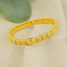 4 stuks 24k gouden Bean Design armbanden, Dubai damesmode armbanden, Arabische en Afrikaanse huwelijksgeschenken, bedankje leraar cadeau