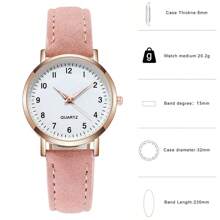 3 件套女士手表套装女士石英表时尚腕表女士钟表皮革手表节日礼物情人节