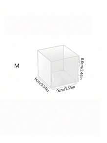 1pc  Transparent Plastic Square Vase, Hydroponic Plant Container For Home, Office, Dining Room Decor - Transparent - View 10