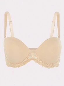 YANDW Strapless Push Up Multi-Wear Bralette Underwire Lightly Padded Bra For Wedding, Lingerie - Apricot - View 7