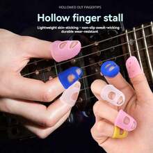 5 piezas Protectores de dedo para guitarra, fundas de silicona antideslizantes para dedos de guitarra, accesorio de guitarra - Multicolor - Ver 10