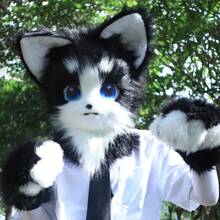 Animal Furry Fursuit Head Mask Plush Cat Fox Mask Costume Props For Cosplay Party Halloween - Headgear - View 7