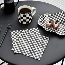100 pezzi Fogli di carta oleata a scacchi bianco e nero - Involucri per alimenti antigrasso per panini, hamburger, pollo fritto - Accessori da cucina alla moda, accessori monouso - Multicolore - Visualizzare 7