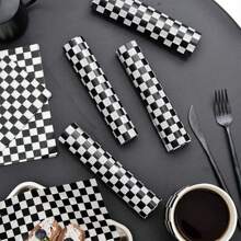 100 pezzi Fogli di carta oleata a scacchi bianco e nero - Involucri per alimenti antigrasso per panini, hamburger, pollo fritto - Accessori da cucina alla moda, accessori monouso - Multicolore - Visualizzare 8