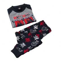 WWE Boys Characters Pyjama Set (Black/Grey/Red) - Space Black - View 3
