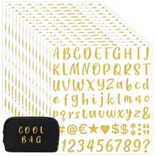 12 Sheets Alphabet Stickers, Vinyl Self-Adhesive Number Alphabet Vinyl Stickers, Mailbox Numbers Labels DIY Crafts Art Making, Colored Waterproof Letter Stickers For Sign,Notebook, Classroom Decor, Door - Multicolor - View 9