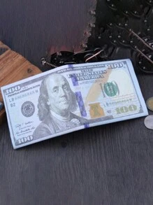 美元图案双折钱包 PU 皮革多卡位信用卡夹拉链钱包硬币男士最佳礼物钱包钱包小钱包男士钱包真皮 - 彩色 - 查看 5