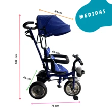 Triciclo para niños con barra de Empuje - Rosa - Ver 5
