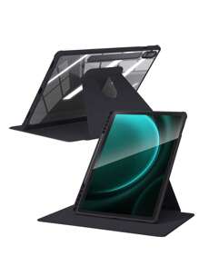 DANYCASE 超薄旋转保护壳,兼容苹果 Galaxy Tab S9 FE+ S9+ 12.4 英寸、S9 S9FE A8 S7+ S8+ S7FE S7 S8 S6lite,带笔槽设计,防震保护壳,透明后盖 - 黑色 - 查看 7