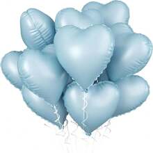 Grayish-Green Heart-Shaped Balloon, 10pcs Green Aluminum Foil Heart-Shaped Balloon, 45.72cm Olive Green Heart-Shaped Balloon For Helium Birthday Party Decoration, Jungle Birthday Party, Valentine's Day, Wedding, Anniversary Celebration, Christmas - Multicolor - View 12