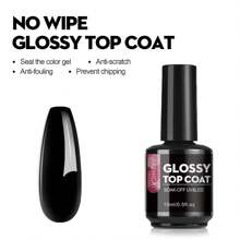 15ml No Wipe Clear Glossy Gel Top Coat Base Coat 7In1 Builder Gel Matte Top Coat - Shine Finish And Long Lasting, Soak Off Nail Lamp Gel Nail Polish Starter Kit .