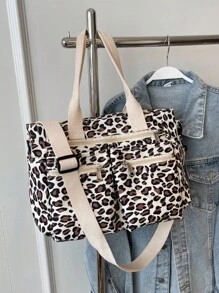 时尚简约大容量多口袋单肩手提包，适合上学、工作、旅行和商务 - 米色 - 查看 6