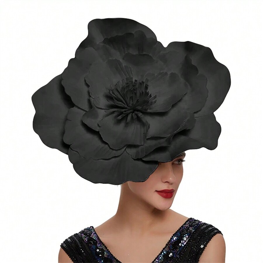 1pc Halloween Costume Large EVA Foam Flower Fascinator Hat Headdress