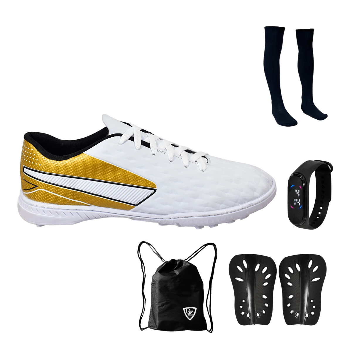 Society Sosaite Synthetic Impactor Sole New Stitched Sock + Socks Shin Guard Backpack - Vàng - Xem 1