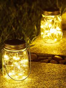 20LED 太阳能玻璃瓶盖灯 LED 防水仙女灯串灯花园装饰圣诞灯户外婚礼装饰，光源感应太阳能露水灯，花园门廊婚礼装饰 - 彩色 - 查看 5