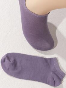 10 pares Calcetines de tobillo sólidos para mujer, calcetines respirable sin mostrar, calcetines cortos multicolores de corte bajo para chica - Multicolor - Ver 3