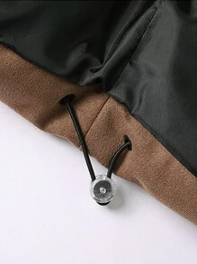 Men's Solid Color Stand Collar Wind & Cold-Resistant Faux Suede Padded Coat - Coffee Brown - View 7