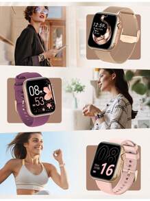Montre intelligente pour femmes et hommes, montre de sport montre intelligente avec appels Bluetooth montre intelligente (1,91 pouces) montre de fitness tracker avec moniteur de sommeil/tension artérielle/fréquence cardiaque/SpO2, 2 bracelets interchangeables, plus de 120 montres de sport IP68 étanche pour iOS Android