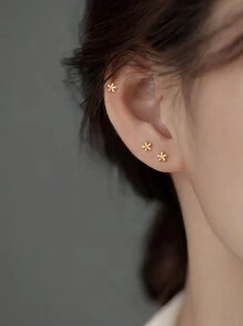 2pcs New Mini Flower Stud Earrings For Women, Everyday Wear Valentines,Mom,Mother,Mother's Day,Gift - Flowers - View 3