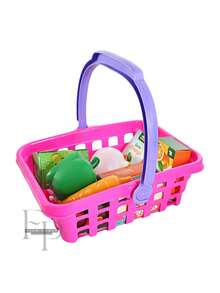 Children's Supermarket Basket Toy With Realistic Fruit And Educational Accessories - Nhiều màu - Xem 2