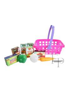 Children's Supermarket Basket Toy With Realistic Fruit And Educational Accessories - Nhiều màu - Xem 3