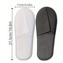 Disposable Thin Slippers, Unisex Household Spa Hotel Guestroom Portable Slippers - Black - View 3