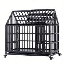 Heavy Duty Dog Cage Pet Crate With Roof - màu đen - Xem 8