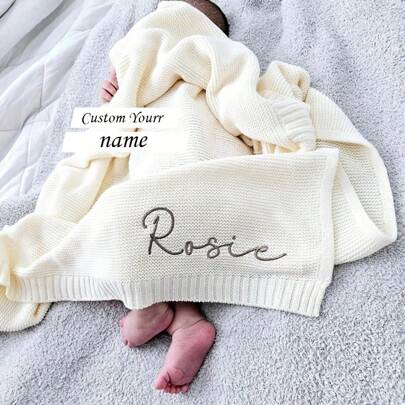 Personalized Embroidery Blanket, Custom Knit Blanket,Give Him/Her A Birthday Present,Blanket With A Name Reusable Exquisite,Stylish,Soft,Adorable,Funny,Interesting,Contracted Unique,Customized Art And Craft Kits,Treasure Finds,Winter Fashion,Christmas Gift,Personalized Gifts For Women/Men Ideal Gifts For Him Her,Family,Friends,Children,Students For Anniversaries,For Birthdays,For Weddings,For Fall/Autumn/Winter,For Housewarming,Bedroom/Living Room,Sofa/Bed,Multi-Functional,Reusable,Ornamental,Exquisite,Stylish,Adorable,Colorful,Cute,Funny,Custom,Personalized,Customized,Unique,Ideal Gifts For Her,Ideal Gifts For Him,For Anniversaries,For Birthdays