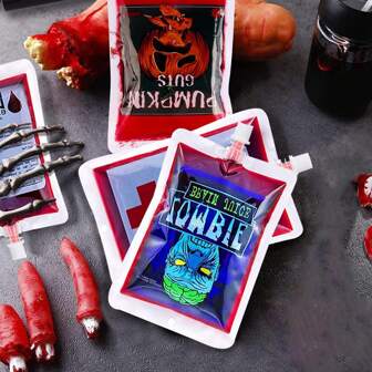 Forniture per feste di Ognissanti: 20 sacchetti di sangue riutilizzabili per bevande, decorazioni di Ognissanti, sacchetti di sangue per costumi da vampiro e zombie, gadget per feste di Ognissanti e Natale