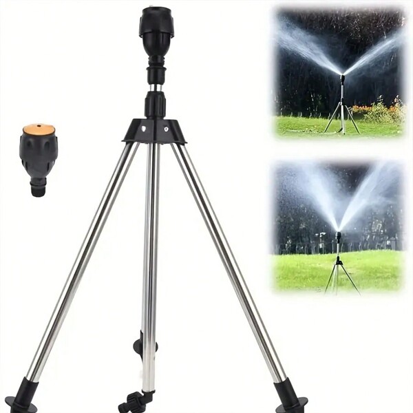 1pc 360° Automatic Rotating Sprinkler Head, Tripod Sprinkler Head, Suitable For Large Areas, Yards, Gardens, Lawns And Home Use